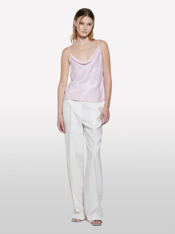 Pantaloni palazzo bianco panna - pantaloni palazzo da donna | Sisley