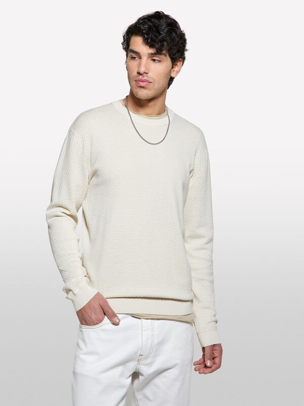 Maglia girocollo beige - maglie girocollo da uomo | Sisley