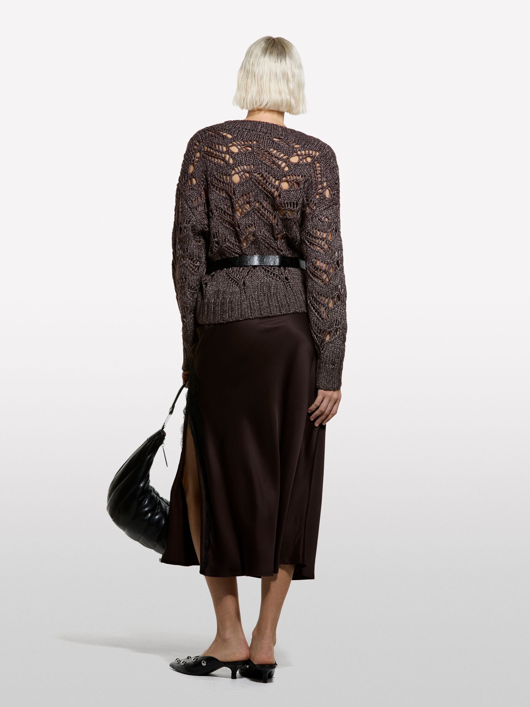 MAGLIA SCOLLO V M/L Donna image number null