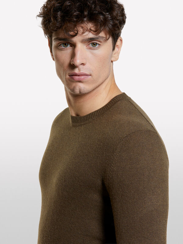 Maglia girocollo regular fit marrone - maglie girocollo da uomo | Sisley