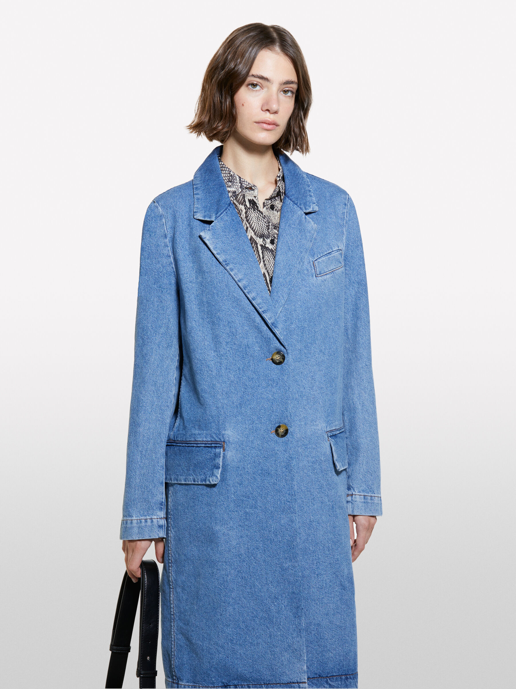 Trench di jeans blu Blu Sisley