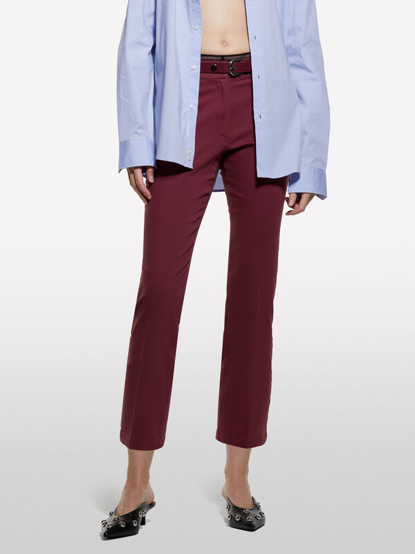 Pantaloni flare fit bordeaux - pantaloni flare da donna | Sisley