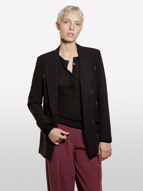 Blazer con applicazione gioiello - blazer da donna | Sisley