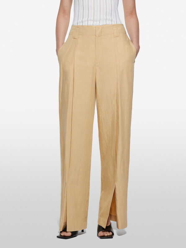 Pantaloni palazzo senape - pantaloni palazzo da donna | Sisley