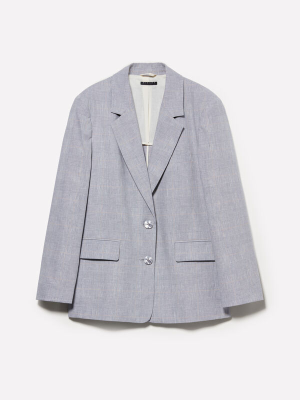 Blazer grigio chiaro in misto lino Blazer grigio chiaro in misto lino - blazer da donna | Sisley