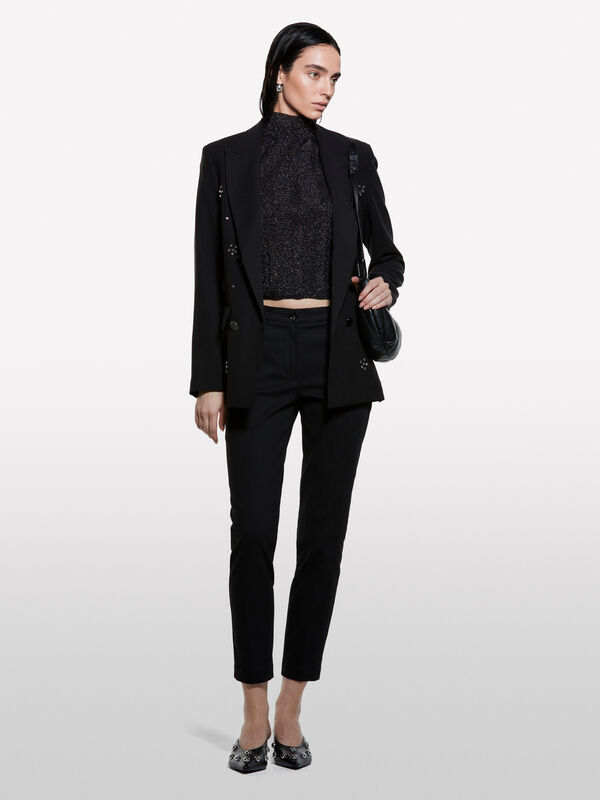 Chino slim fit neri - pantaloni slim-fit da donna | Sisley