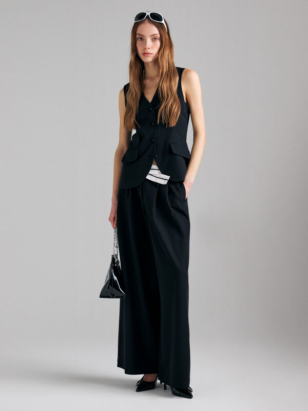 Pantaloni con contrasto - pantaloni palazzo da donna | Sisley