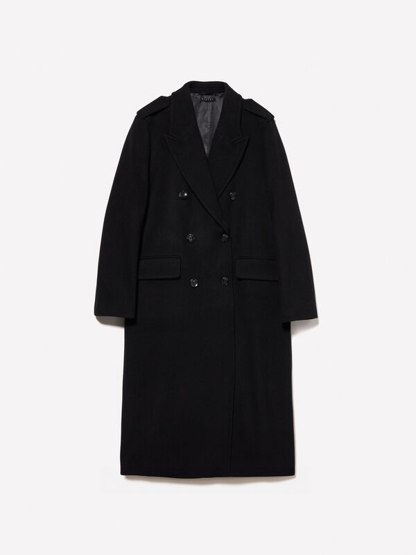 Cappotto lungo nero - cappotti da donna | Sisley