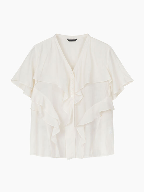 Camicetta crema con rouches - sisley k bluse | Sisley K