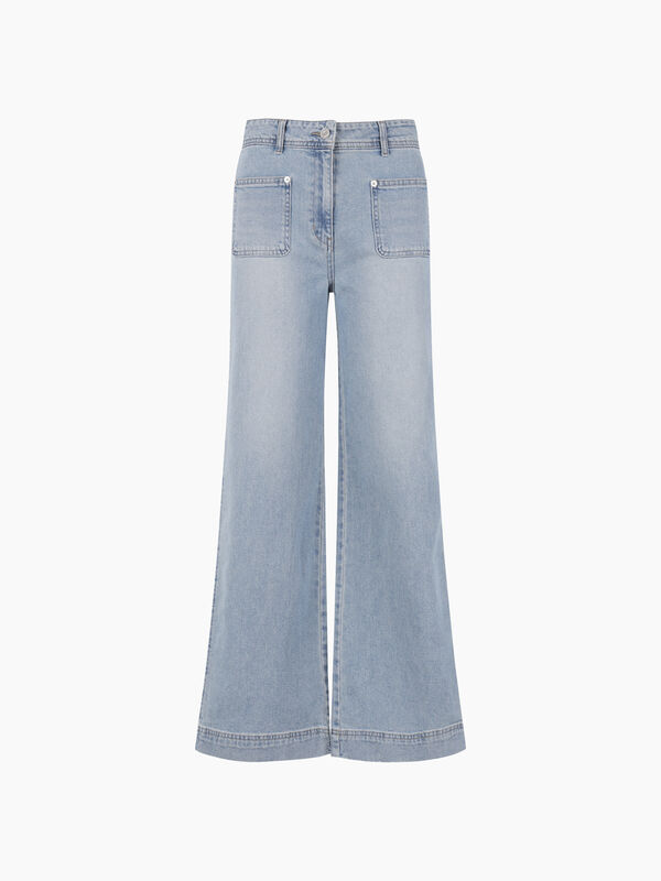 Jeans blu chiaro a trapezio - Palazzo | Sisley K