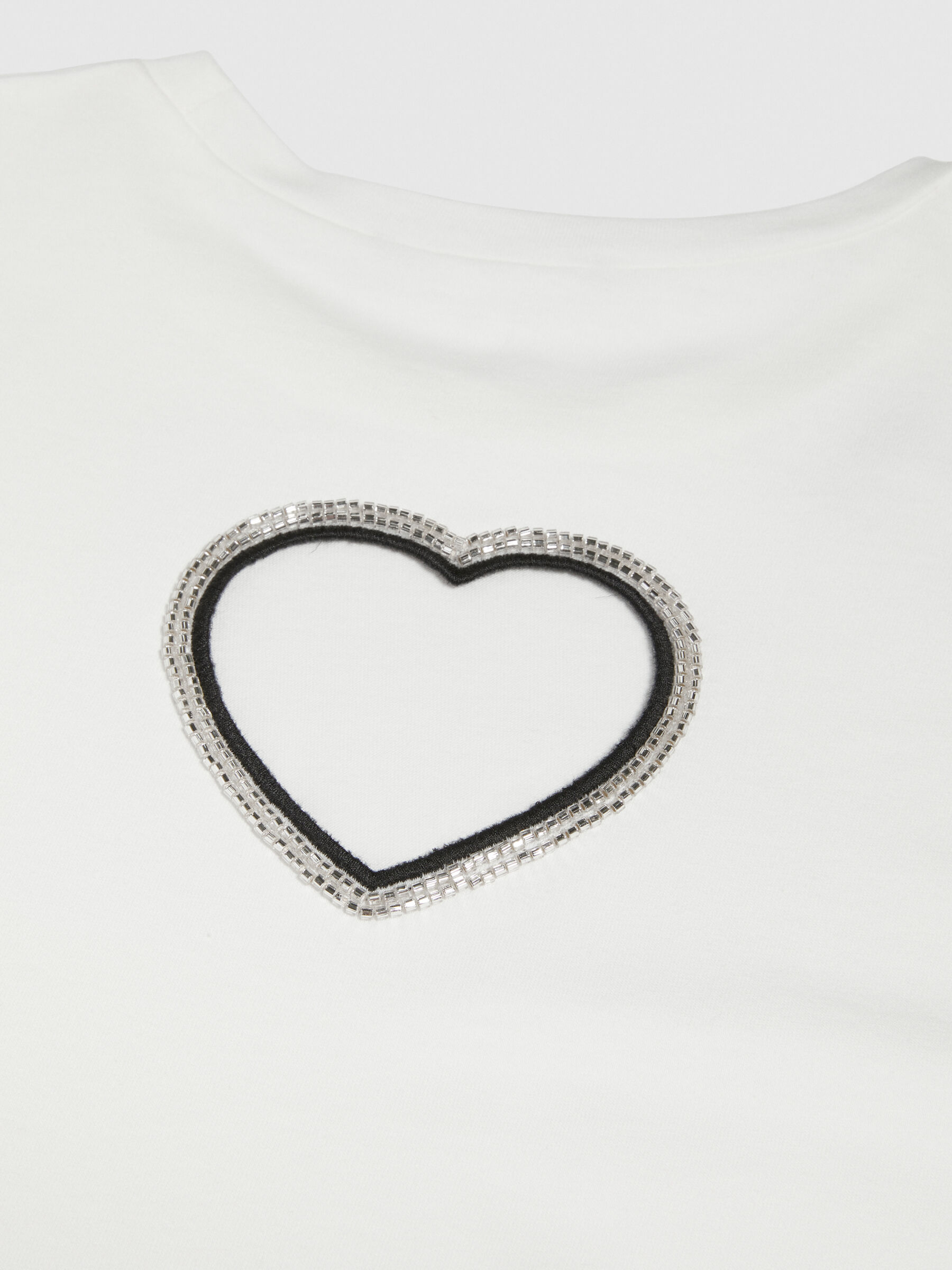 T shirt con cuore cut out Bianco Bambina Sisley