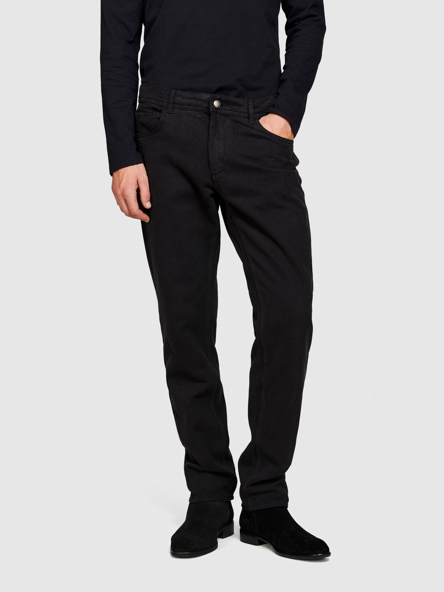 Pantaloni Stockholm in denim color Nero Uomo Sisley