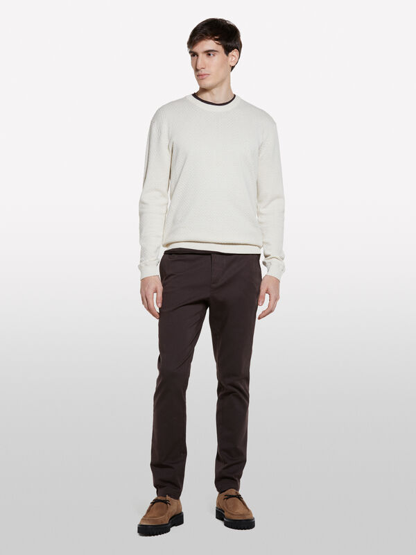 Pantaloni chino slim fit marrone  - pantaloni chino da uomo | Sisley