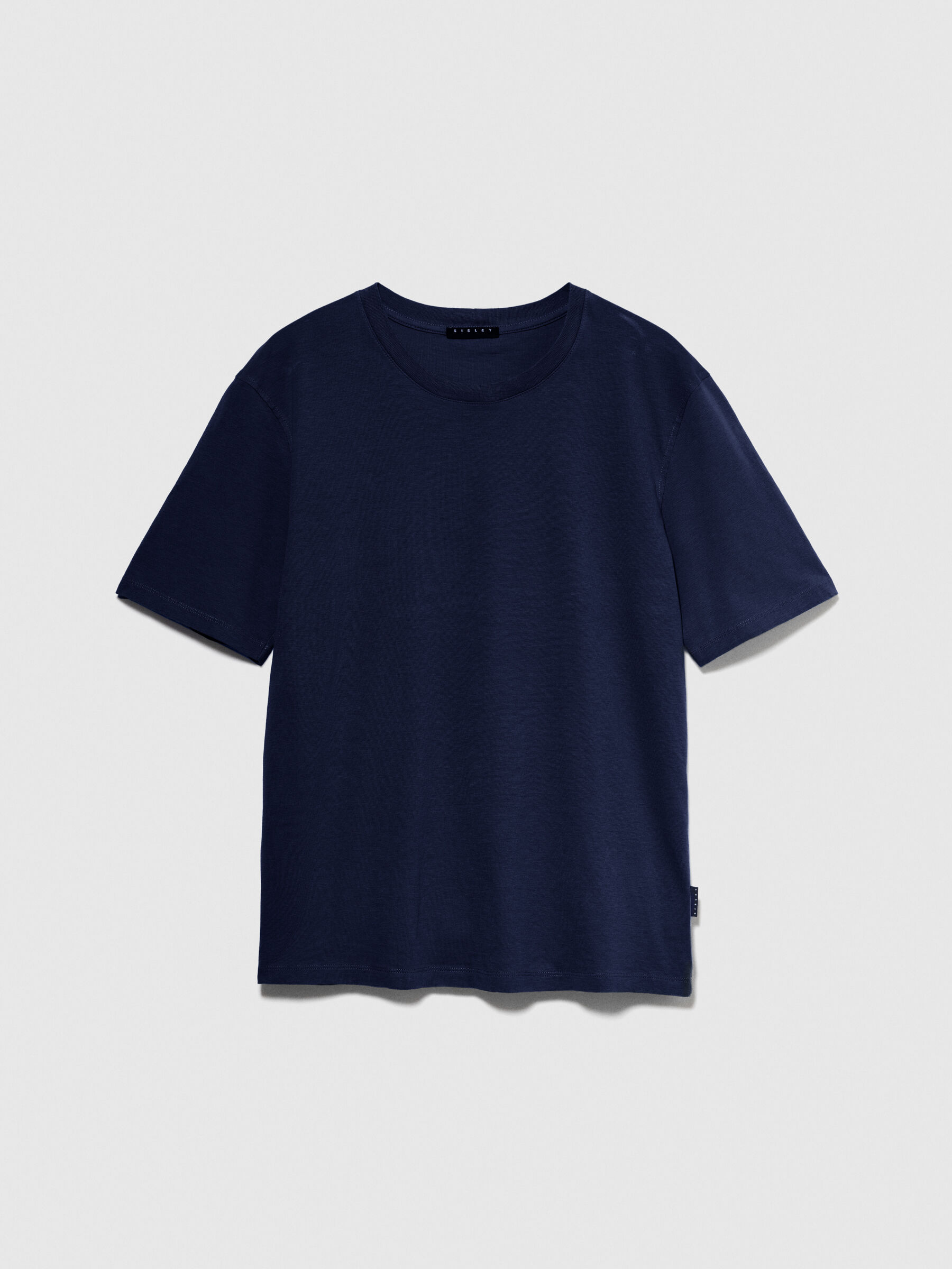 T shirt tinta unita Blu Scuro Uomo Sisley