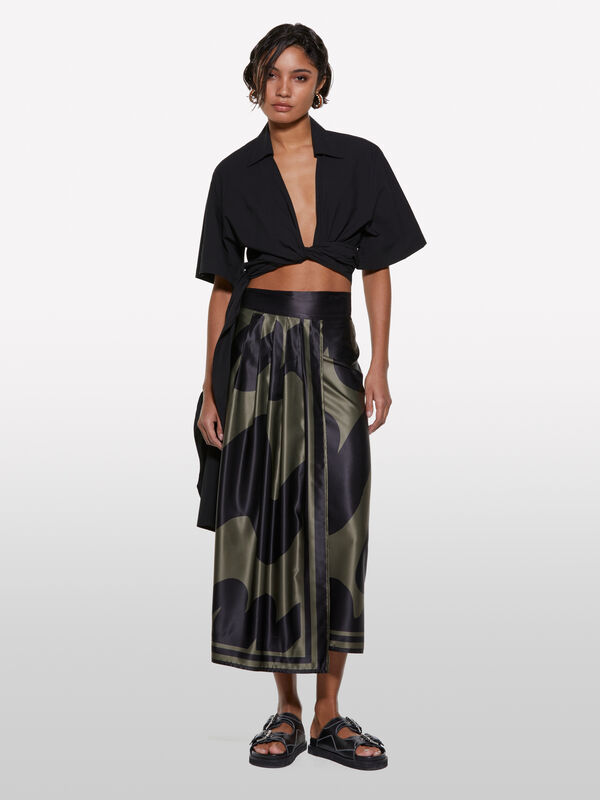 Camicia nera incrociata - camicie da donna | Sisley