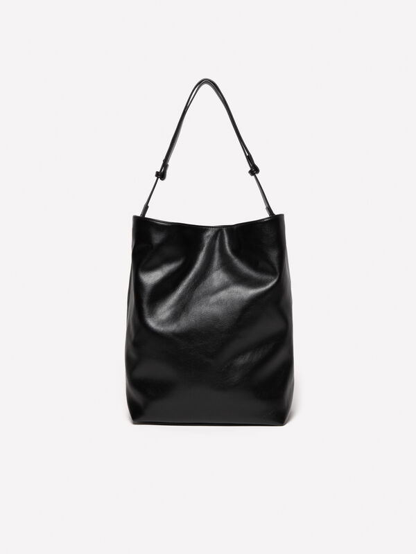 Borsa nera grande a spalla - borse tote bag da donna | Sisley