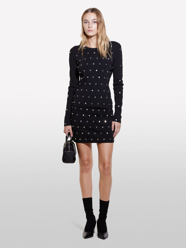 Maglia con borchiette - maglie girocollo da donna | Sisley