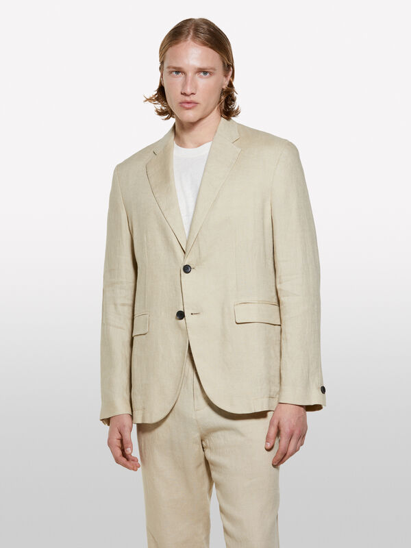 Blazer sabbia 100% lino - blazer da uomo | Sisley