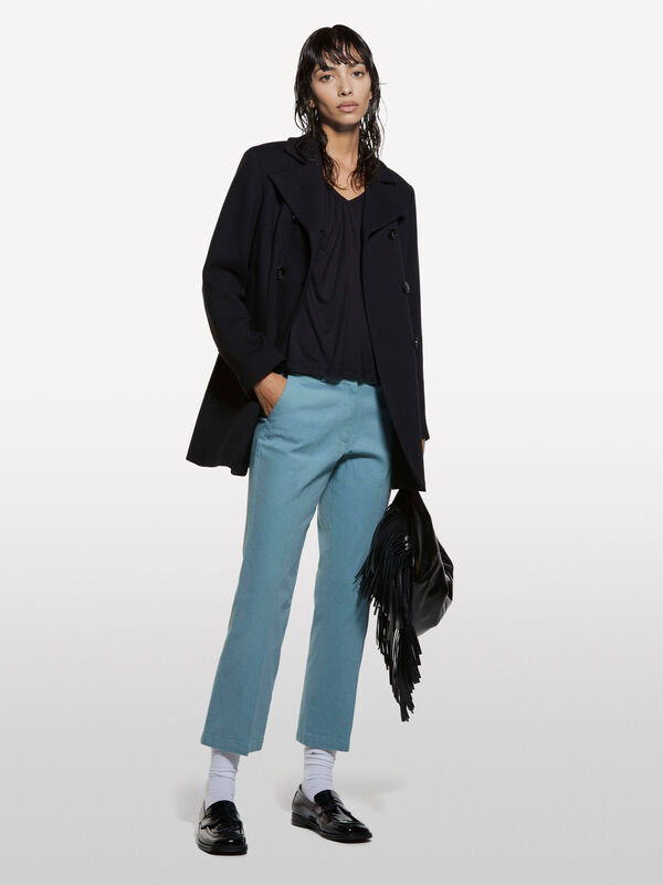 Pantaloni flare fit blu polvere - pantaloni flare da donna | Sisley