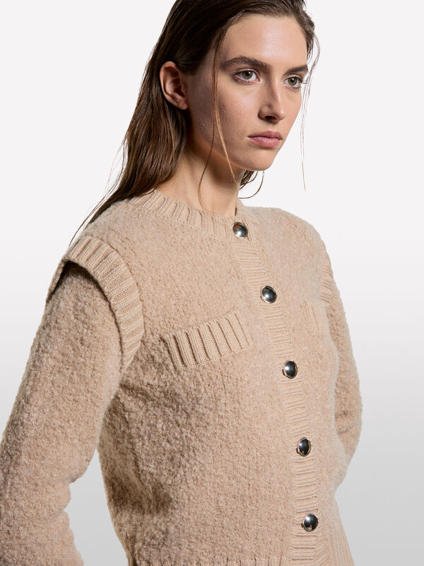 Giacca in maglia effetto teddy - cardigan da donna | Sisley