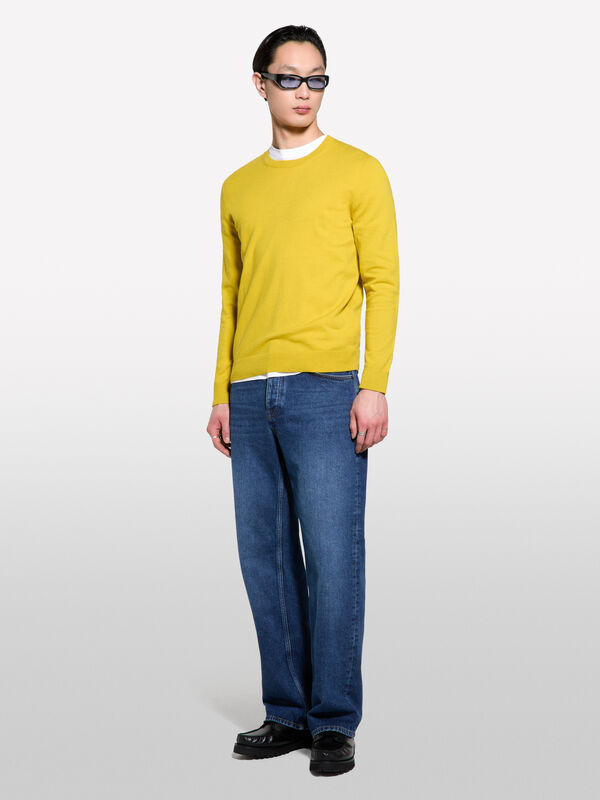 Maglia lime regular fit - maglie girocollo da uomo | Sisley