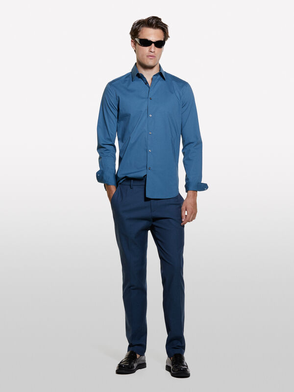 Camicia slim fit blu - camicie slim fit da uomo | Sisley