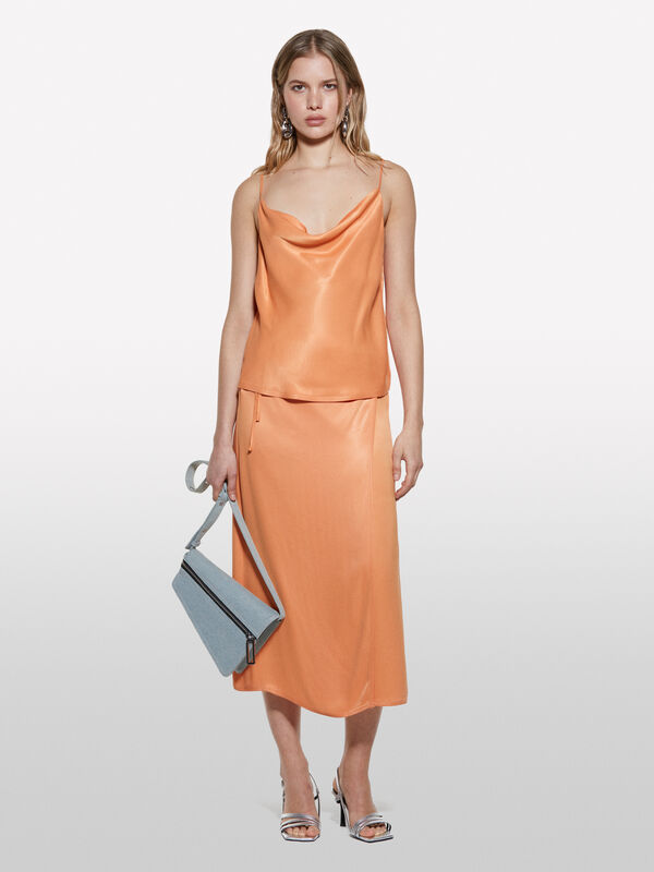 Top arancione in satin  Top arancione in satin  - top da donna | Sisley