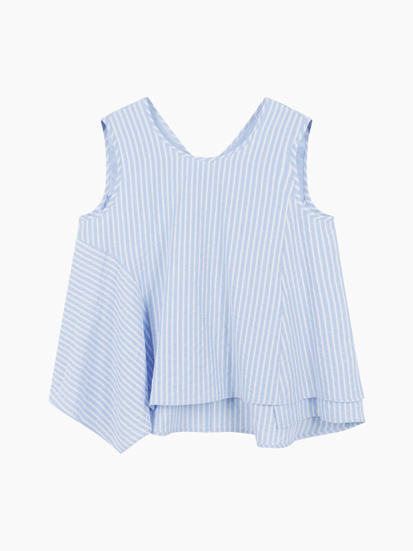 Blusa smanicata azzurra a righe - sisley k top | Sisley K