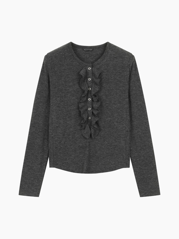 Cardigan con rouches - sisley k  t shirt manica lunga | Sisley K