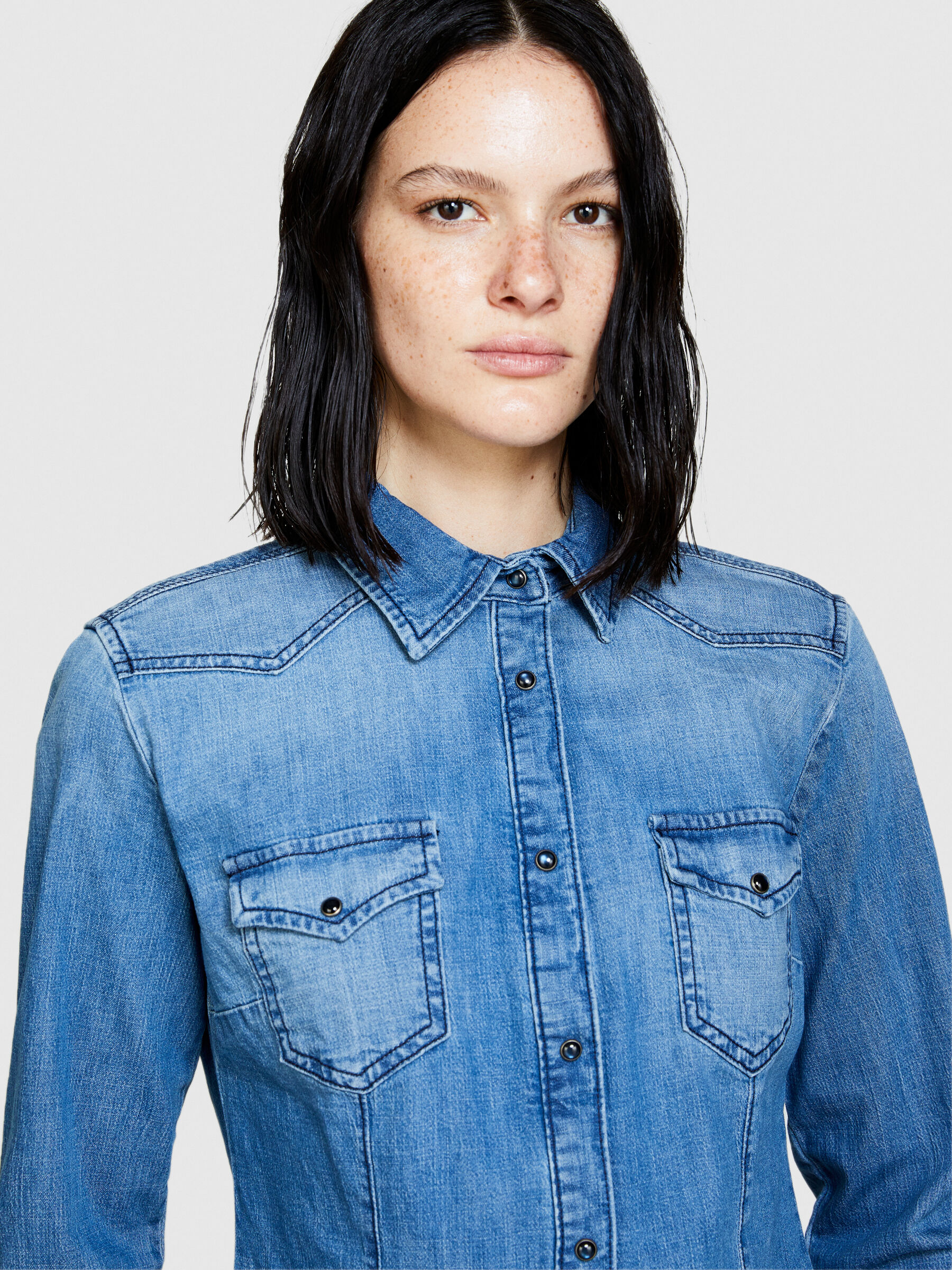 Camicia jeans sisley hotsell