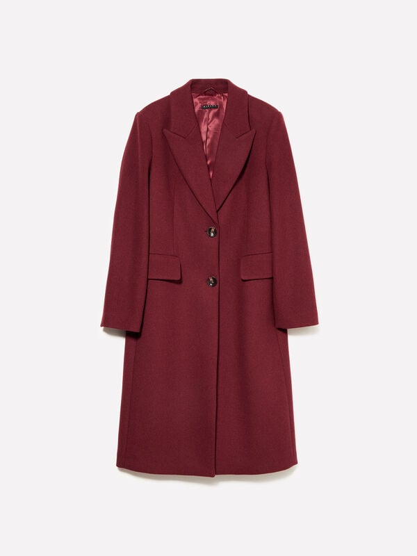 Cappotto monopetto rosso mattone - cappotti da donna | Sisley