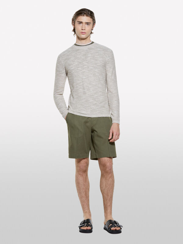 Maglia mélange beige chiaro Maglia mélange beige chiaro - maglie girocollo da uomo | Sisley