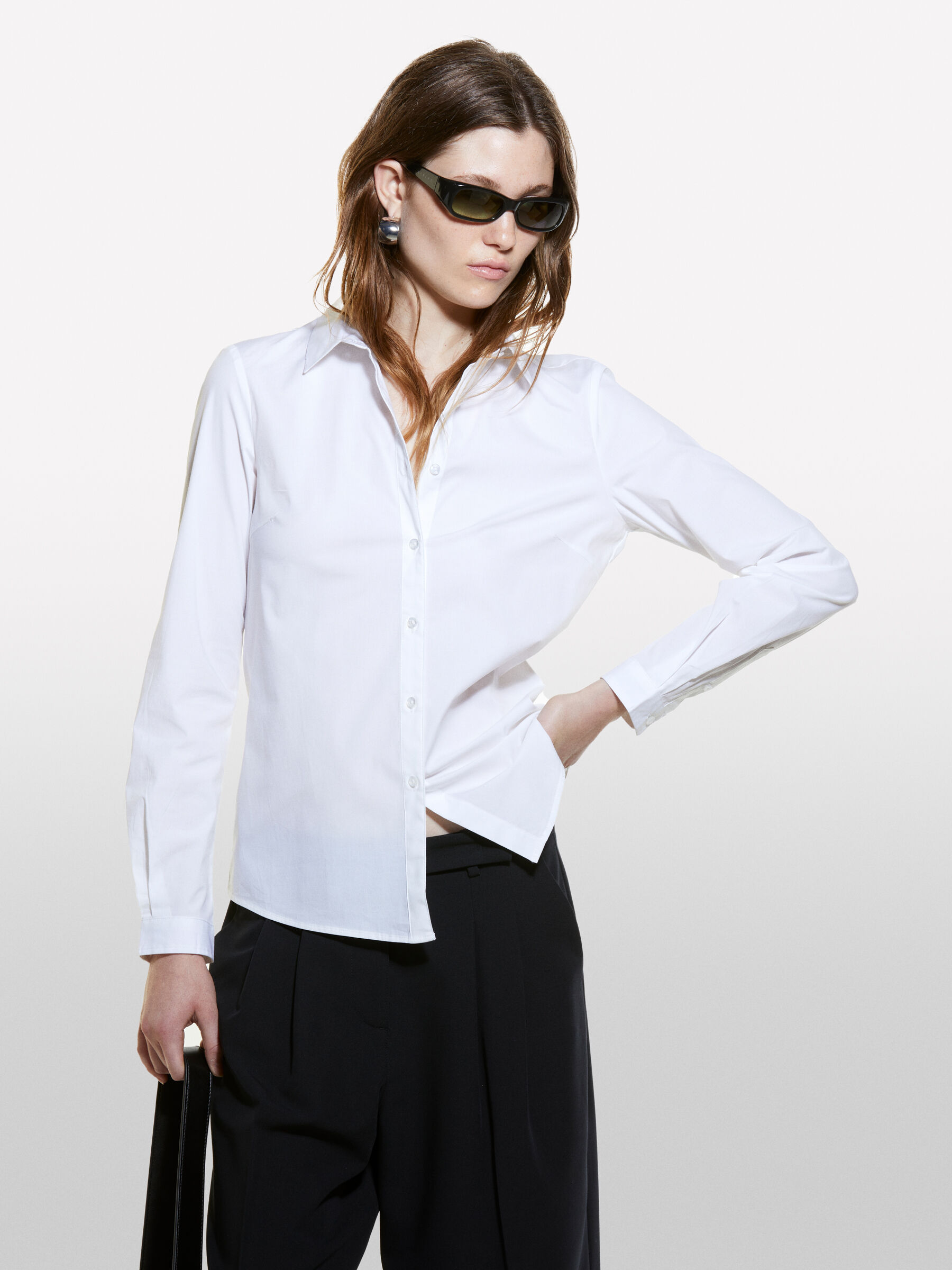 Camicia bianca slim fit Bianco Sisley