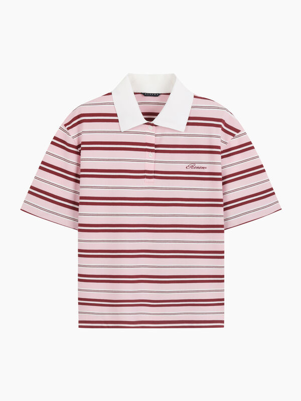 Polo rosa a righe - sisley k  t shirt manica corta | Sisley K