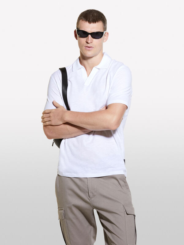 Polo bianca 100% cotone - polo da uomo | Sisley