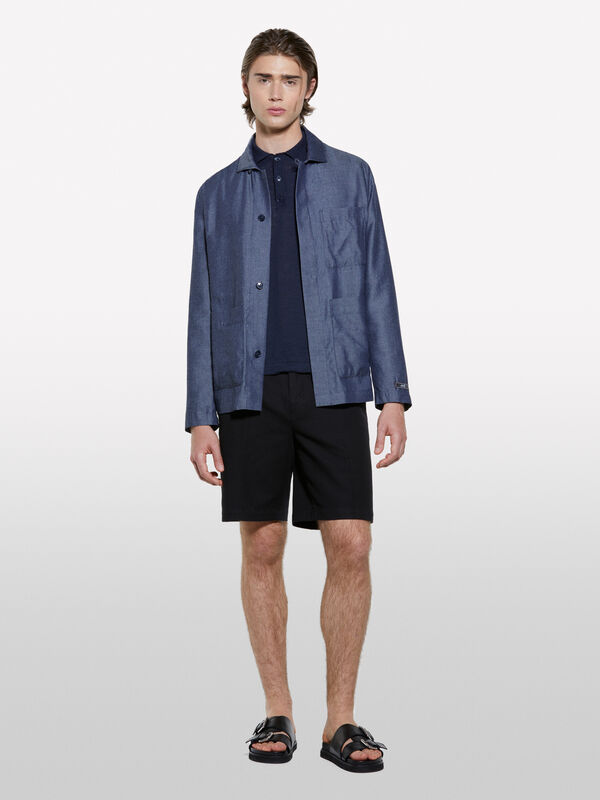 Bermuda regular fit nero - pantaloni shorts da uomo | Sisley