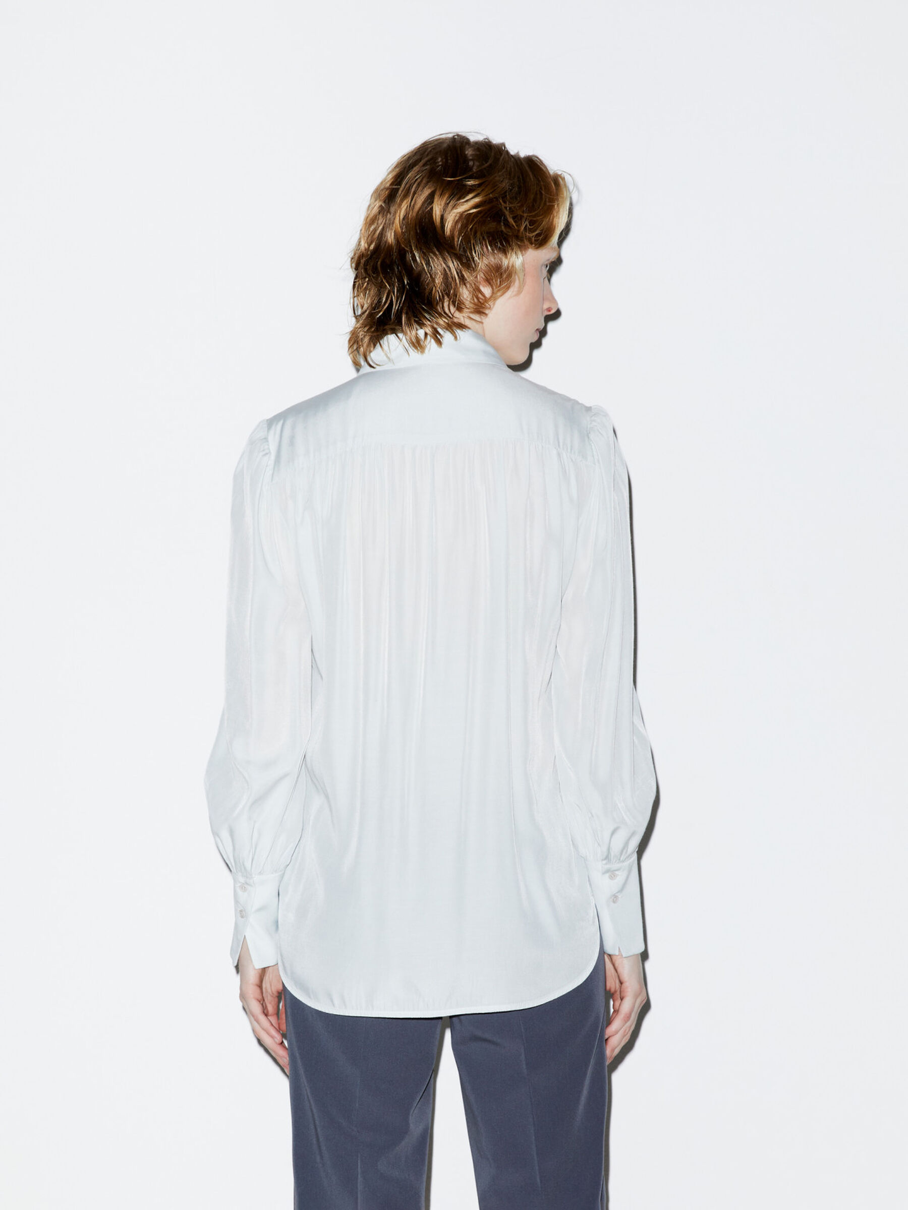 Camicia in satin Donna image number null