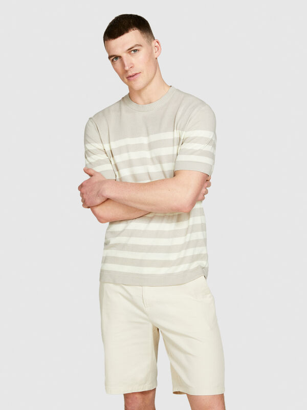 T-shirt in maglia a righe - t-shirt a manica corta da uomo | Sisley