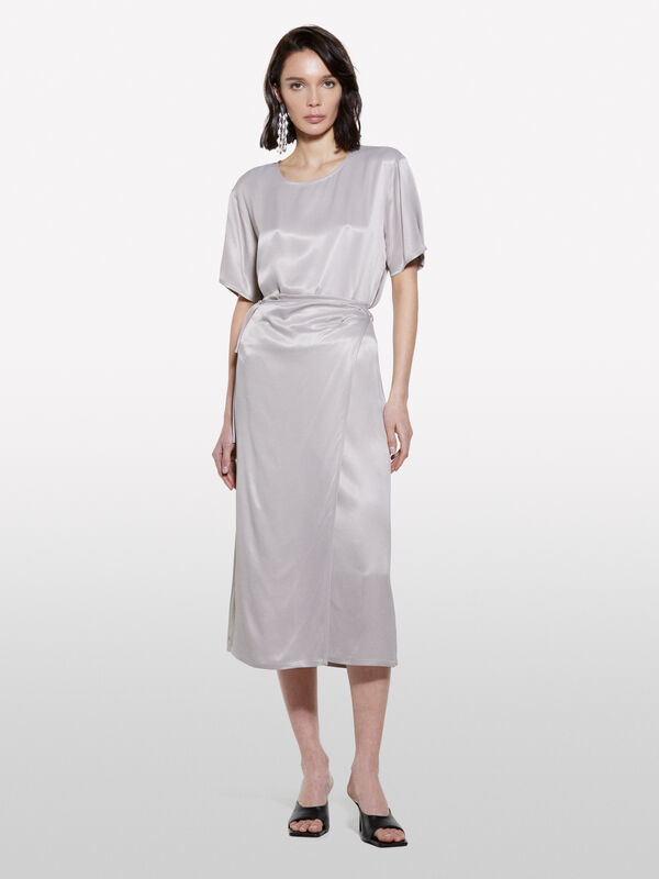 Blusa grigia in raso - bluse da donna | Sisley
