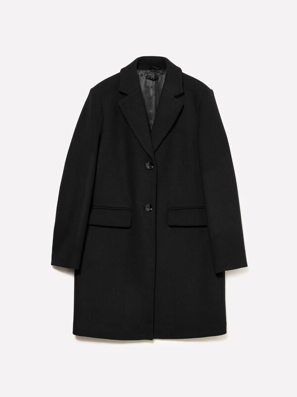Cappotto midi nero - cappotti da donna | Sisley