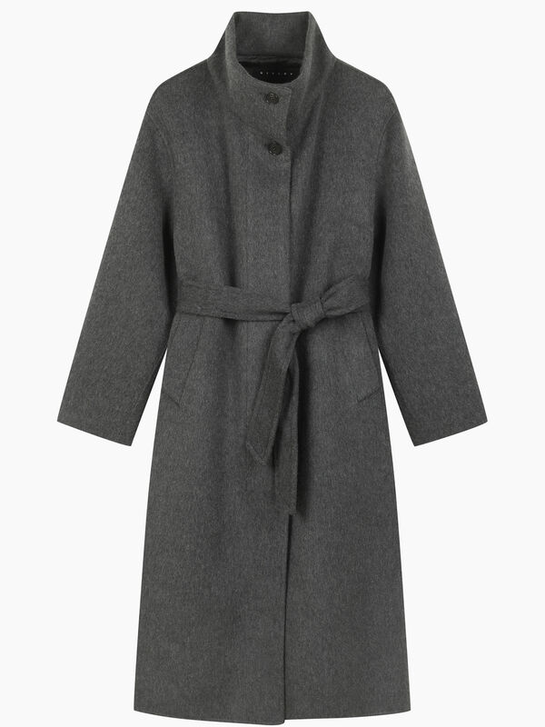 Cappotto 100% lana con cintura - Trench | Sisley K