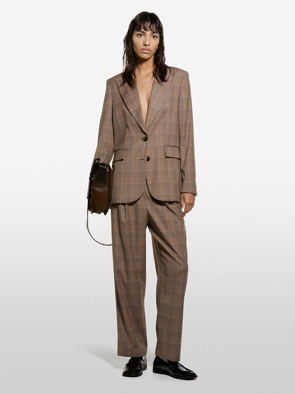 Joggers relaxed fit tartan - pantaloni palazzo da donna | Sisley