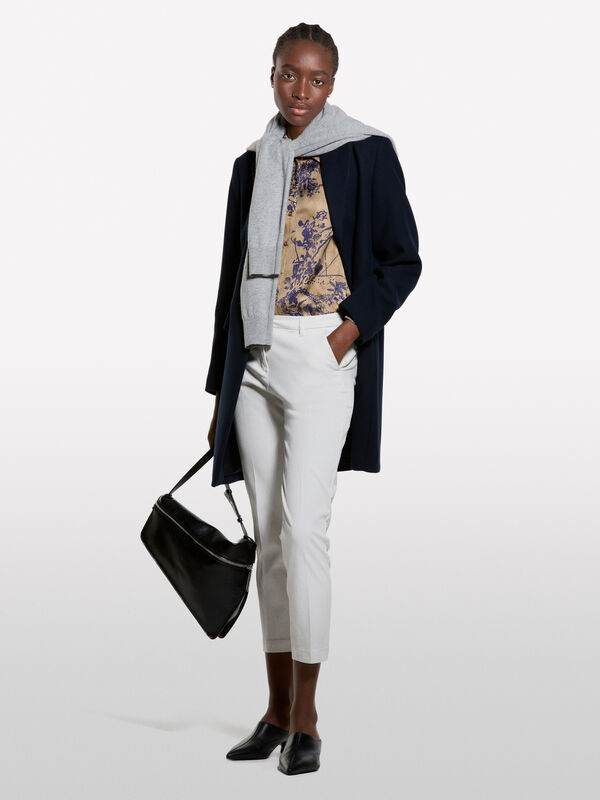 Camicia beige in raso con stampa fantasia - camicie da donna | Sisley