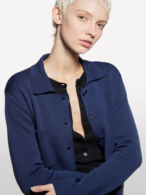 Blazer in maglia navy - blazer da uomo | Sisley