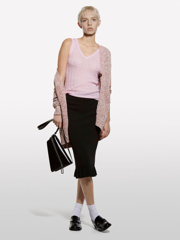 Canotta in maglia rosa pastello - top da donna | Sisley