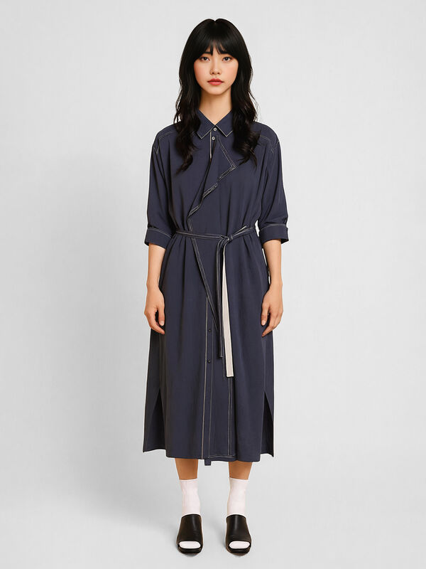 Chemisier grigio scuro con fusciacca - sisley k abiti | Sisley K