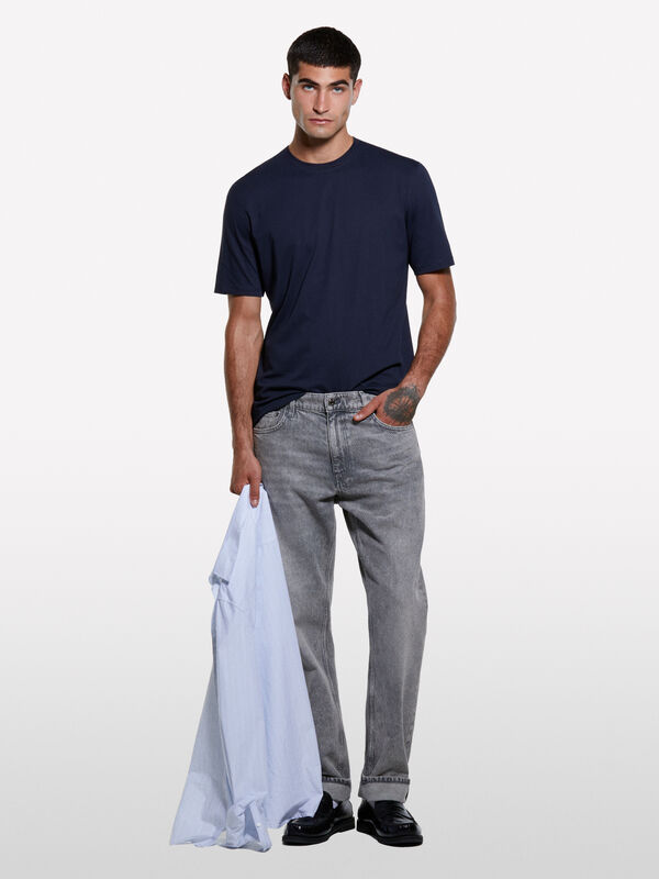 T-shirt a maniche corte regular fit blu scuro - t-shirt a manica corta da uomo | Sisley