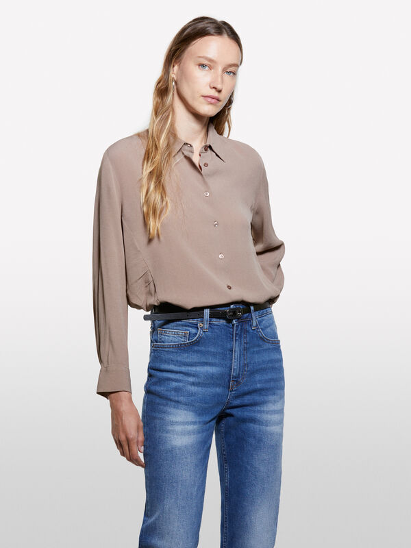 Camicia over fit marrone - camicie da donna | Sisley