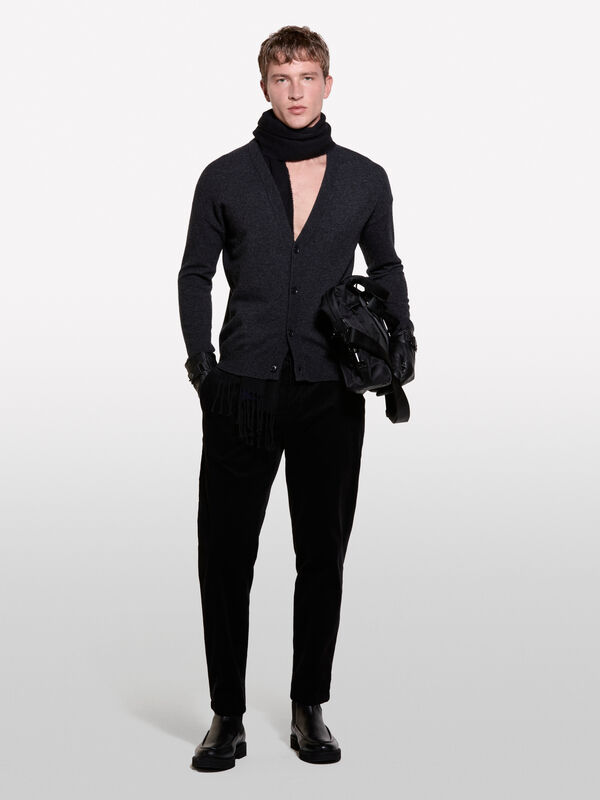 Joggers neri in velluto a costine - pantaloni joggers da uomo | Sisley