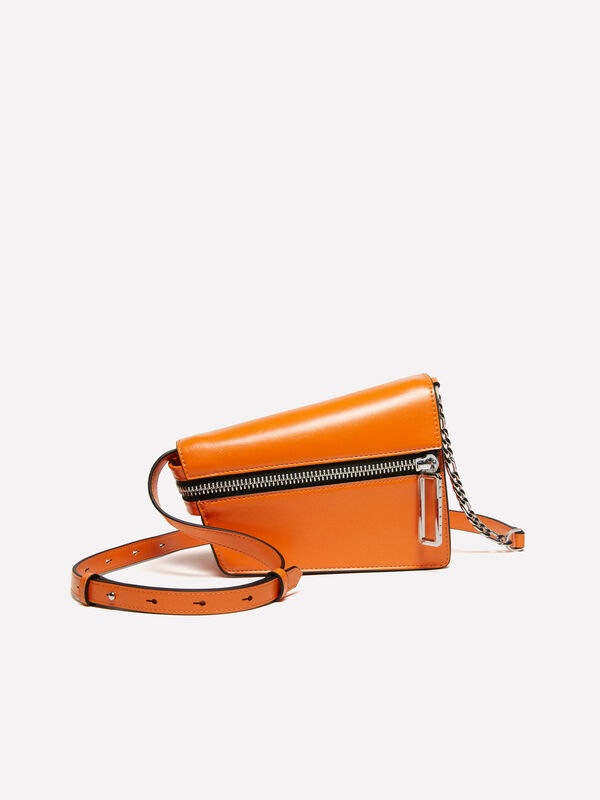 Borsa asimmetrica piccola arancione - borse a tracolla e a spalla da donna | Sisley